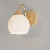 Nordic Wooden Glass Bedroom Wall Lights - Clowas